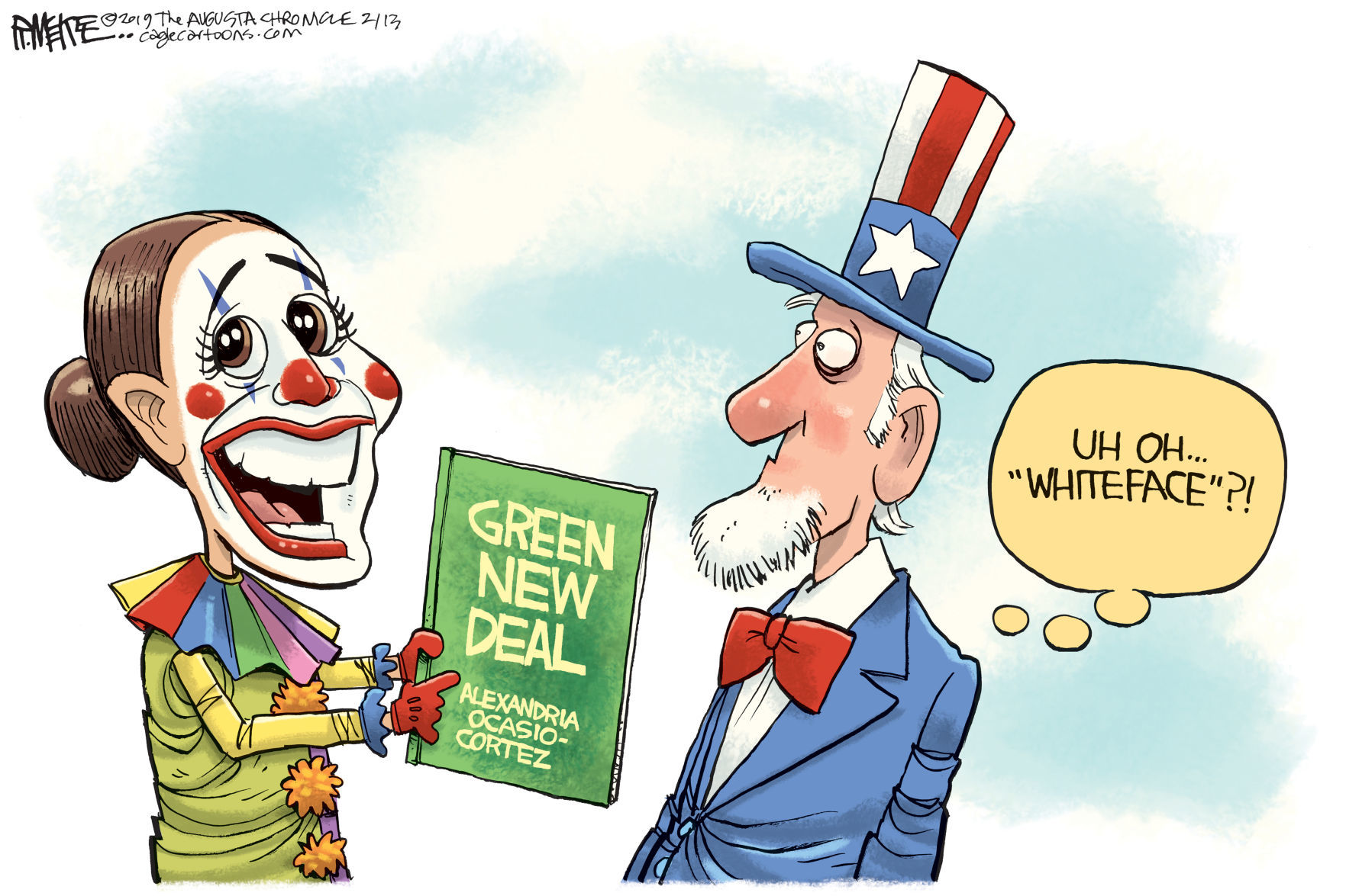 Green Deal Whiteface by Rick McKee, The Augusta Chronicle
